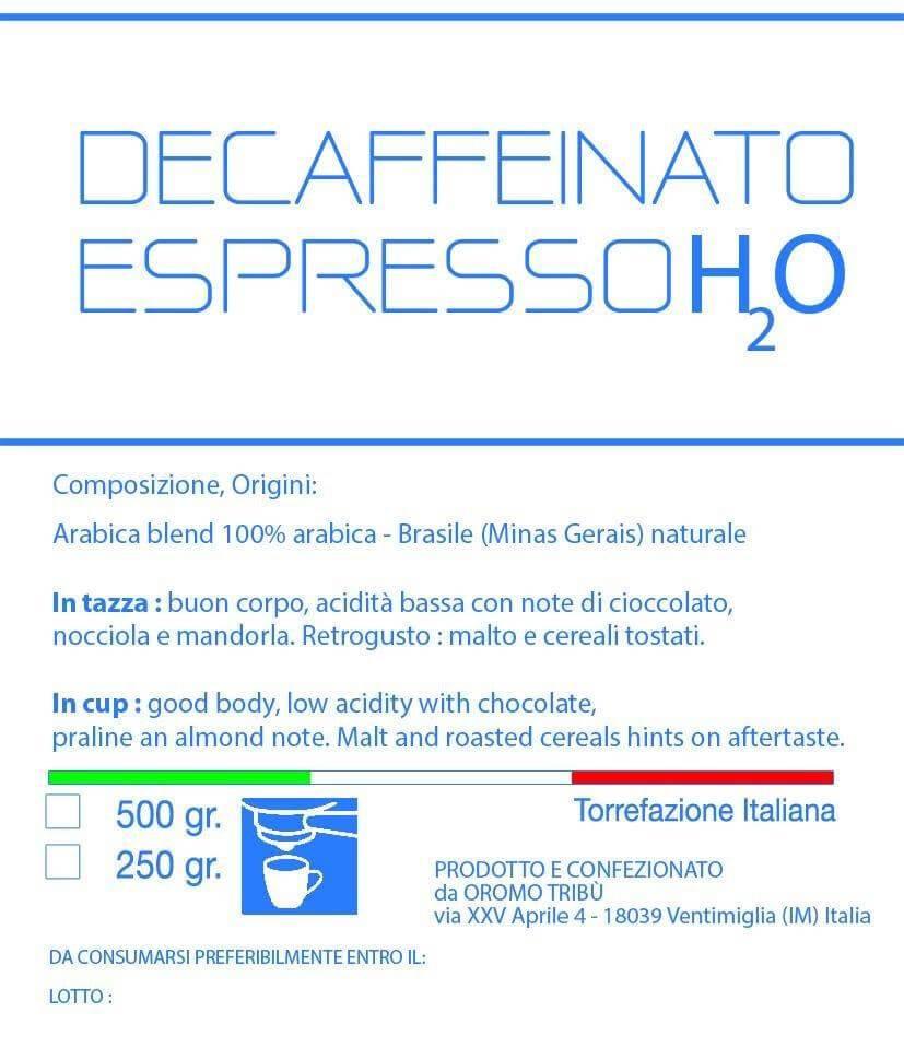 caffè espresso in grani decaffeinato dek h20 brasile specialty - 500gr