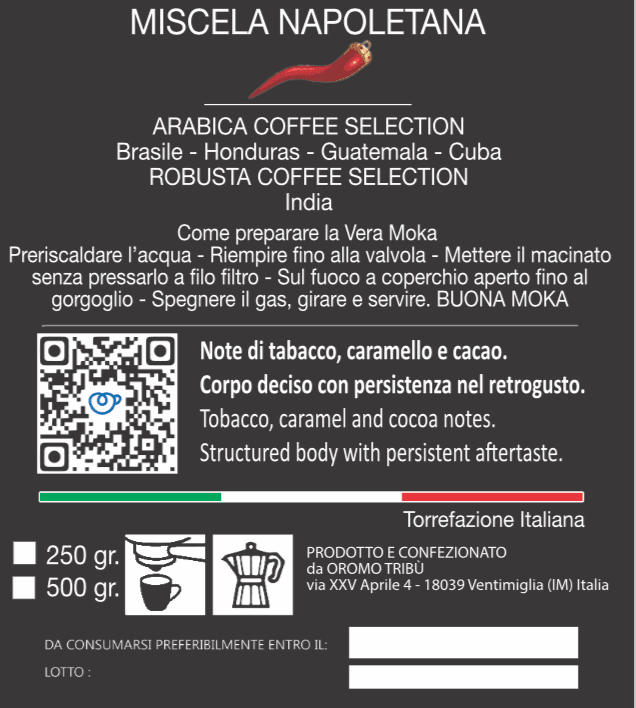 caffè miscela napoletana 800 per moka - 250gr