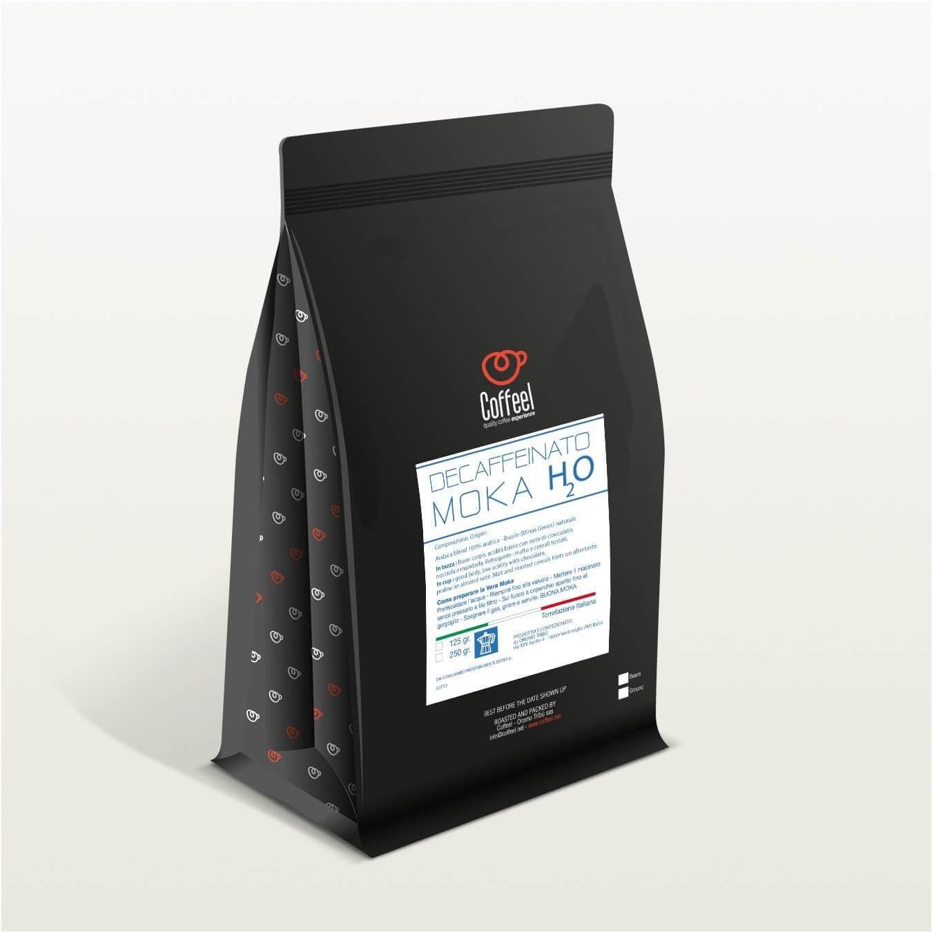caffè per moka decaffeinato dek h2o brasile specialty - 250gr